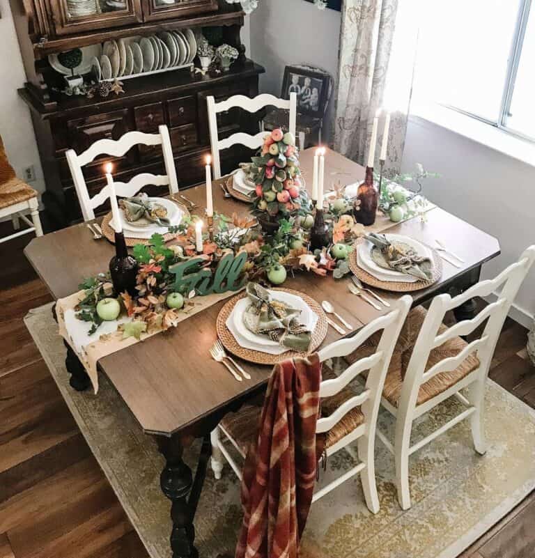 Antique Wood Square Dining Table