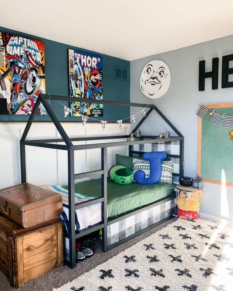 Black Boys Bed House Canopy