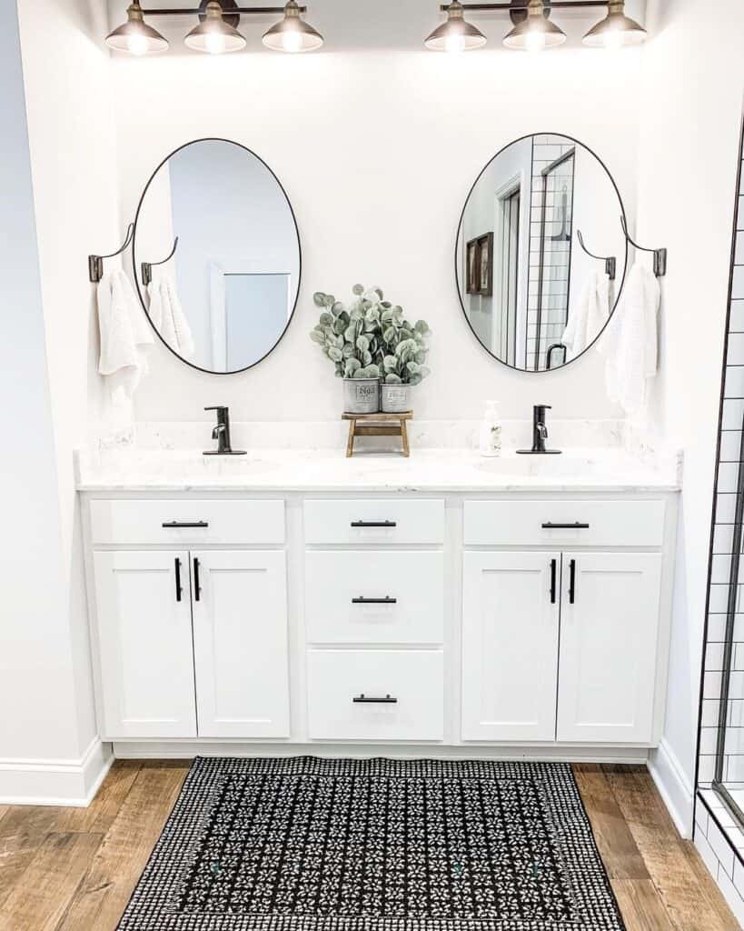 Black Framed Bathroom Oval Mirrors