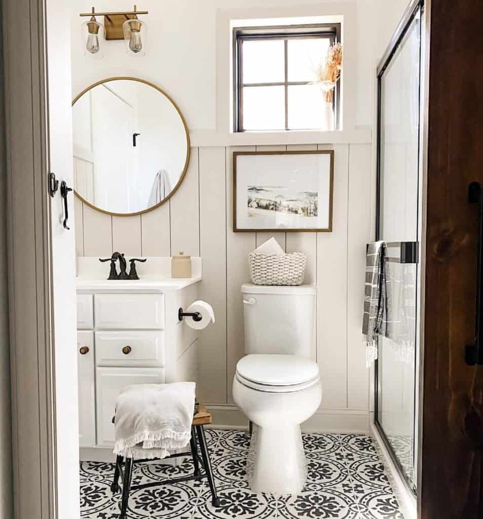 Black and White Tiles for Bathroom Floor