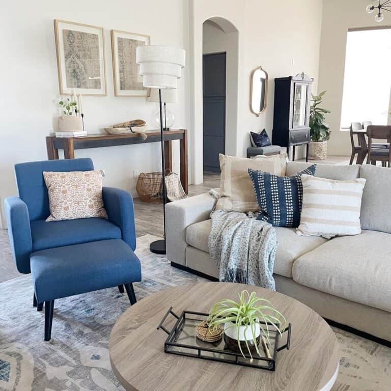 Blue Living Room Chairs for Gray Couch