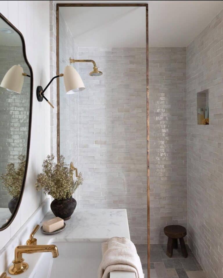 Glazed Gray Tile for Bathroom Shower