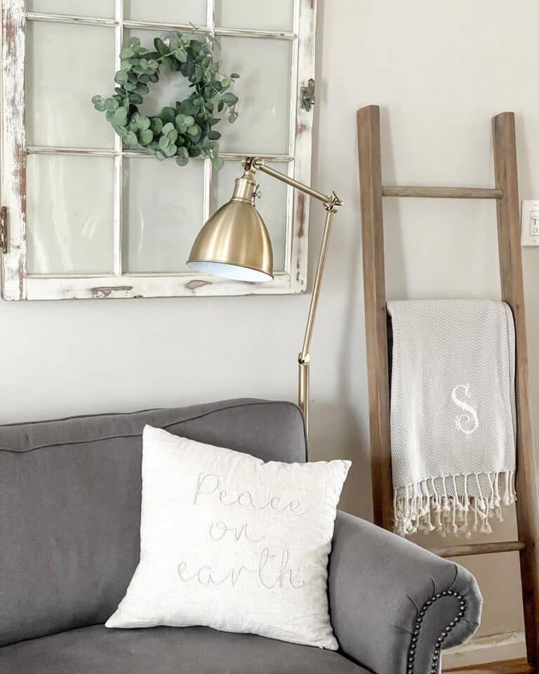 Gold Floor Lamp for Gray Couch