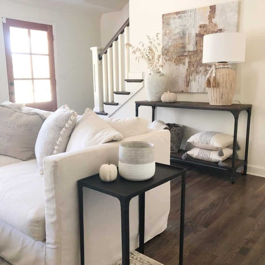 Living Room with Black End Tables