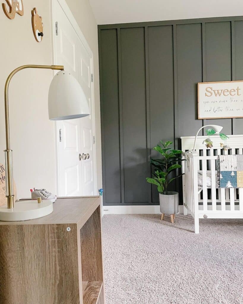 Nursery with White and Gold Desk Lamp