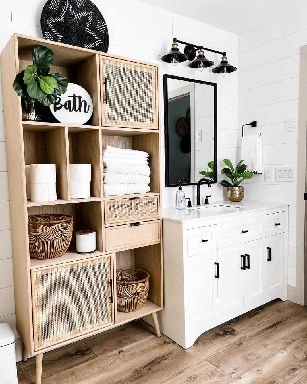 Rectangular Bathroom Mirror Black Trim