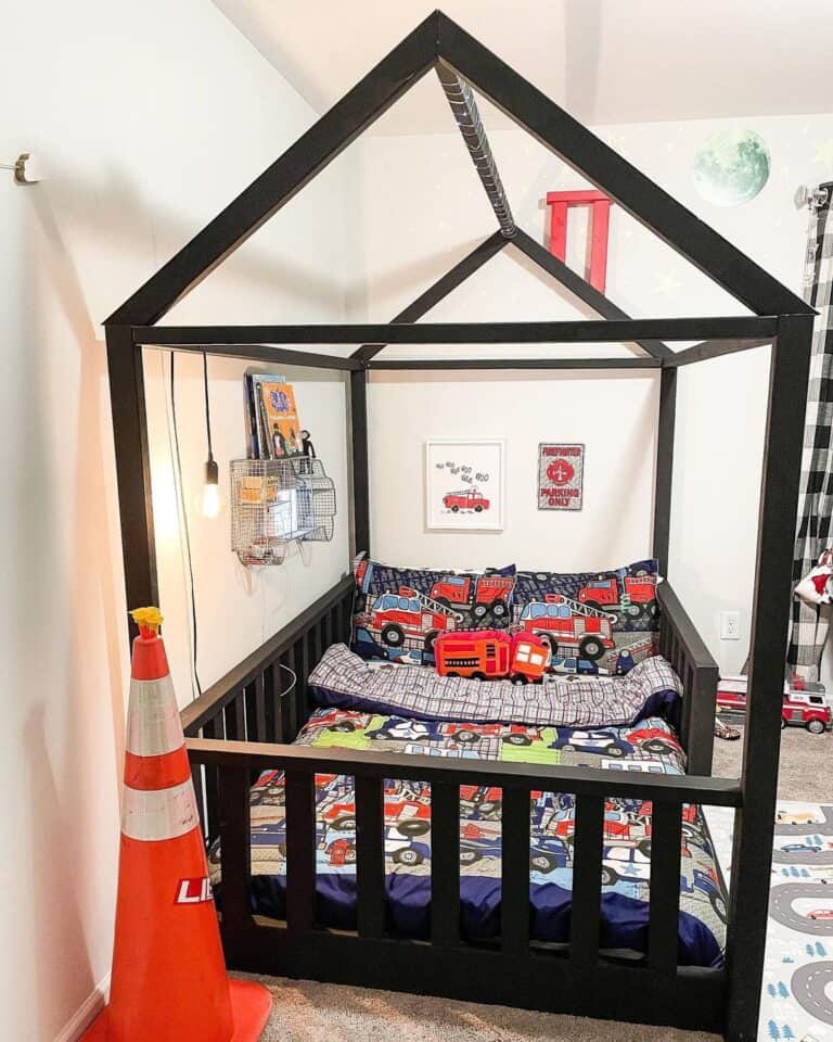 Red and Black Boys Bed House Canopy