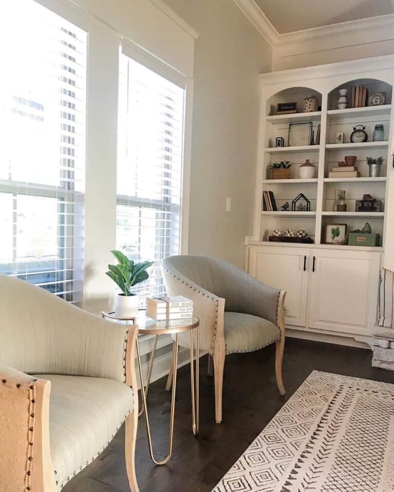 Round Brass and Glass Side Table