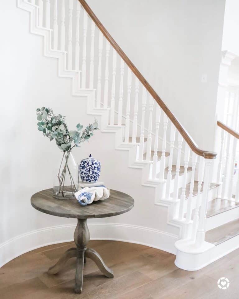 Round Wood Table for Entryway