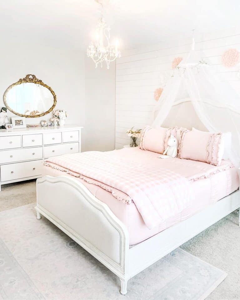 Sheer White Canopy Bed for Teenage Girls