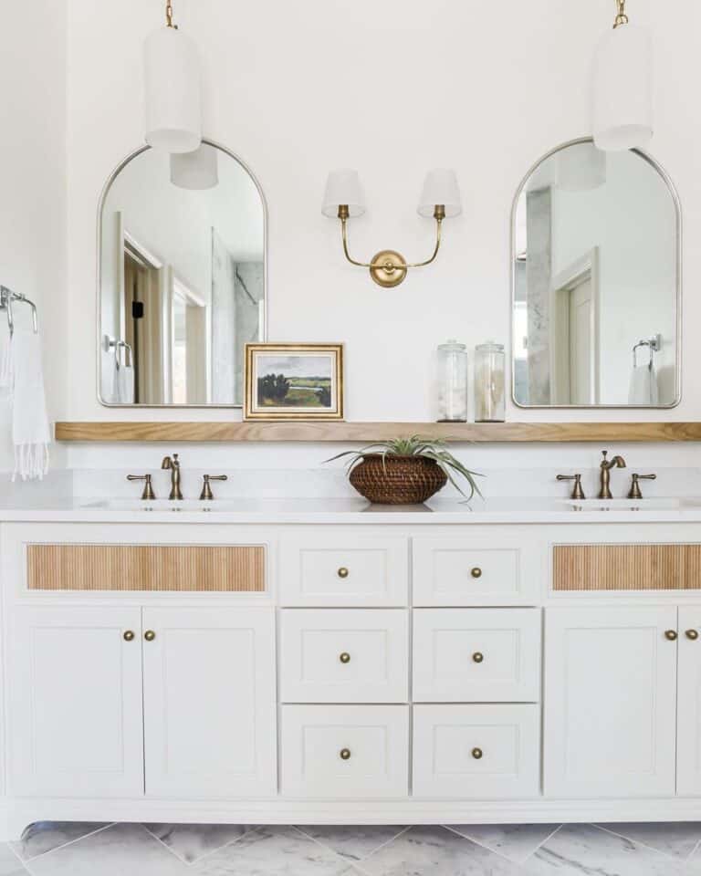 Silver Frame Arched Bathroom Mirrors