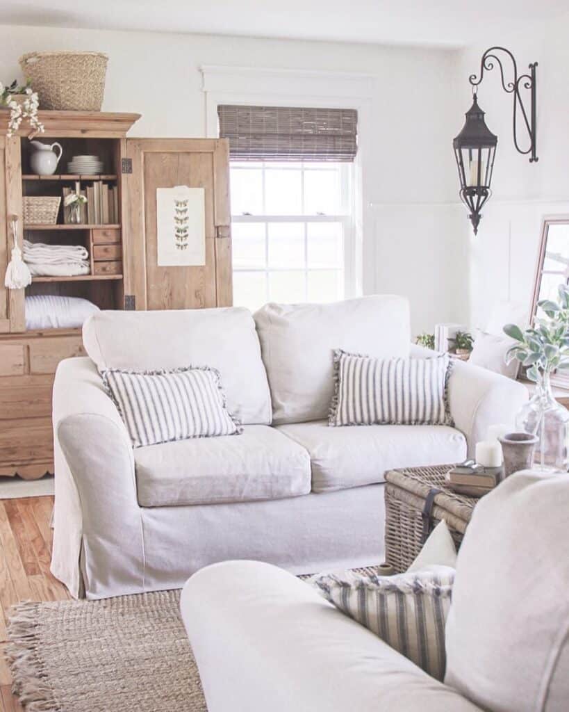 Slipcovered Small White Living Room Couches