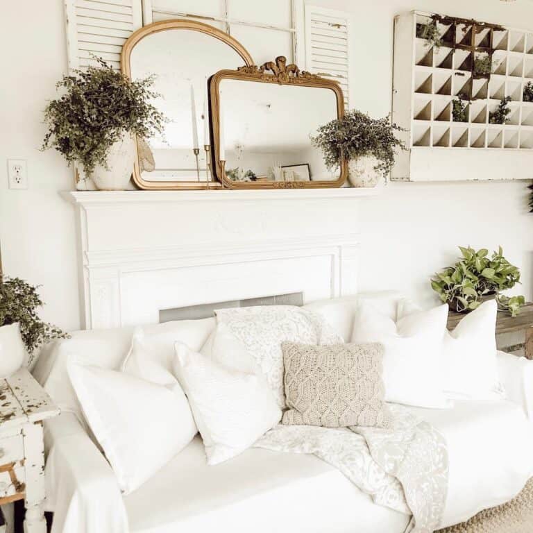 Small Couch with White Cover