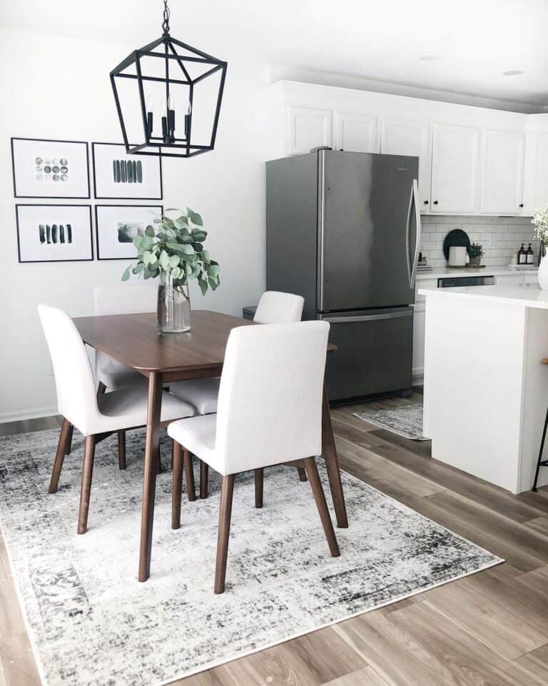 Stained Wood Modern Square Dining Table