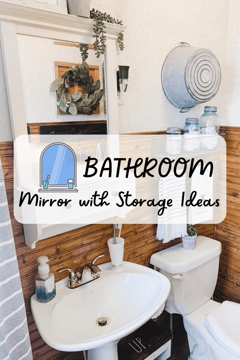 DIY Bathroom Mirror with Shelf