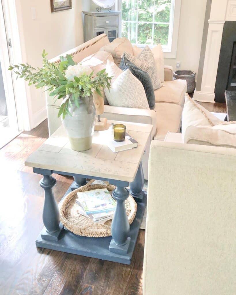 Two-toned End Tables for Couch