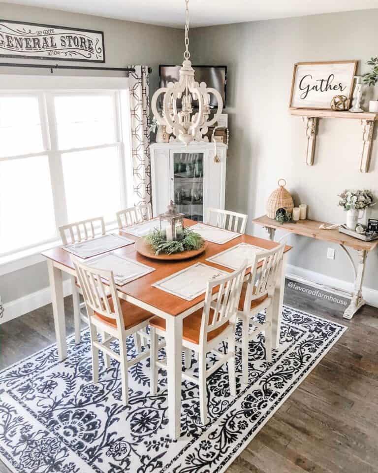 Two-toned Square Dining Room Table