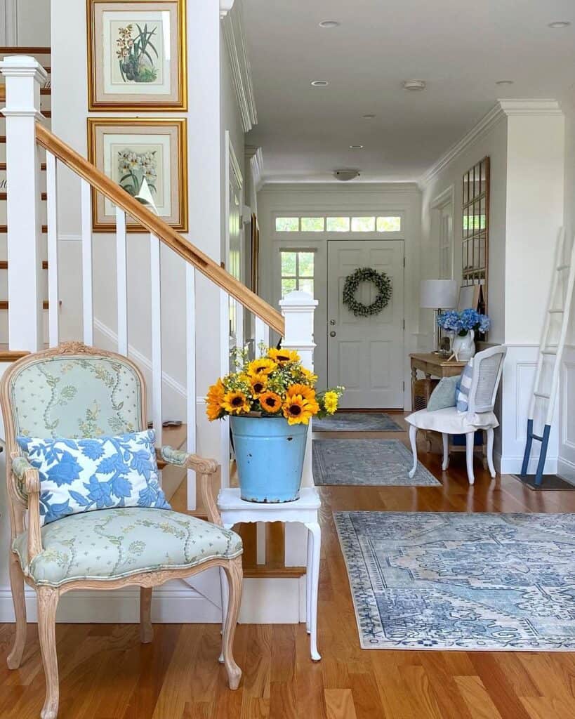 Vintage Blue Living Room Accent Chair