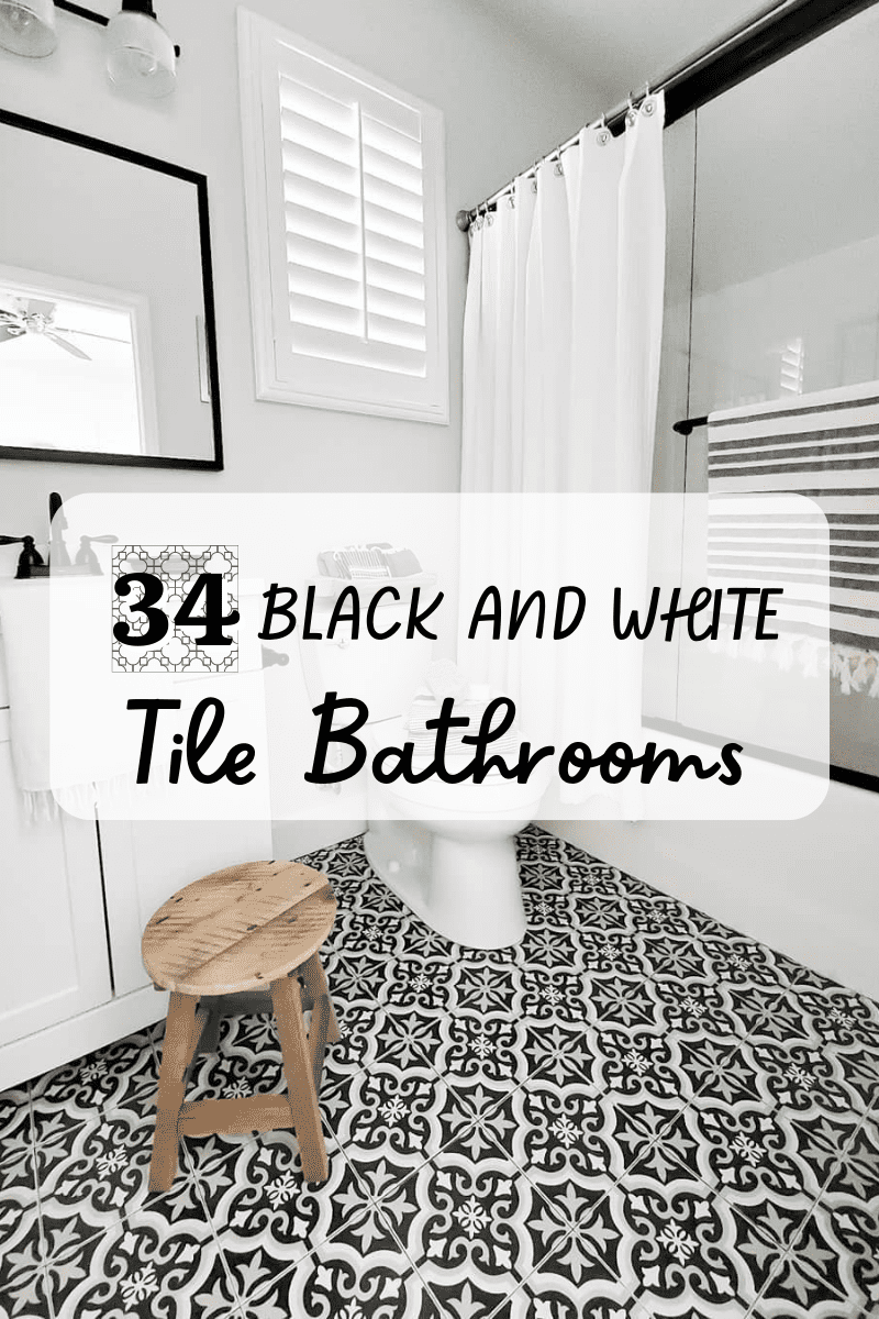 stamp Harbor Replenishment 34 Black and White Tile Bathrooms for Monochromatic Goodness