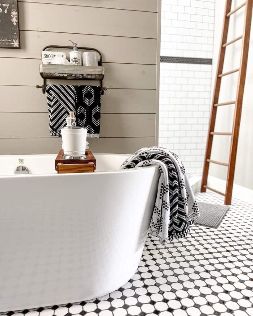 Black and White Bathroom Mosaic Tile
