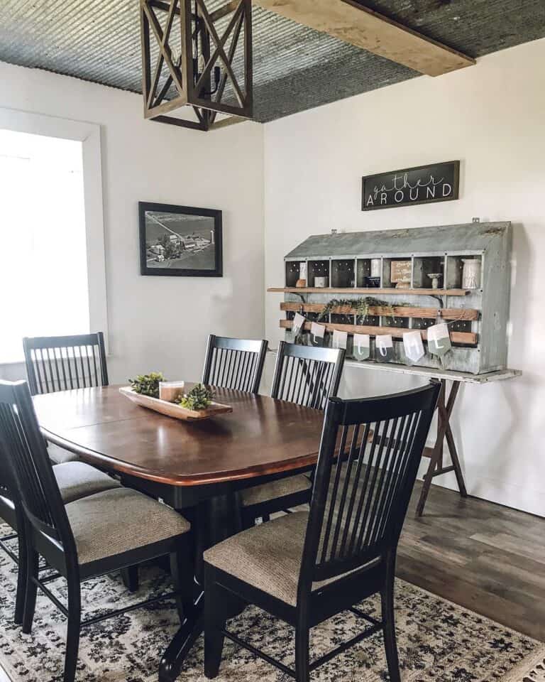 Dining Room with Gray Metal Spice Rack