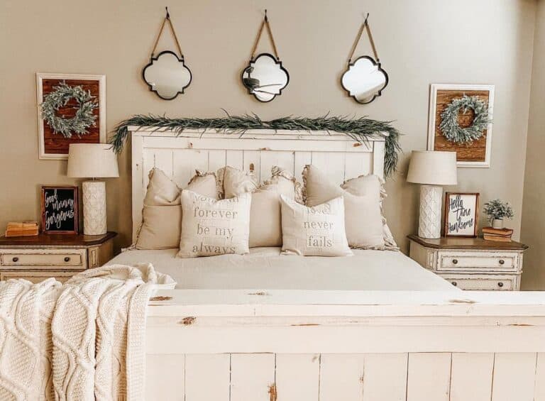 Farmhouse Bedroom with White Bed