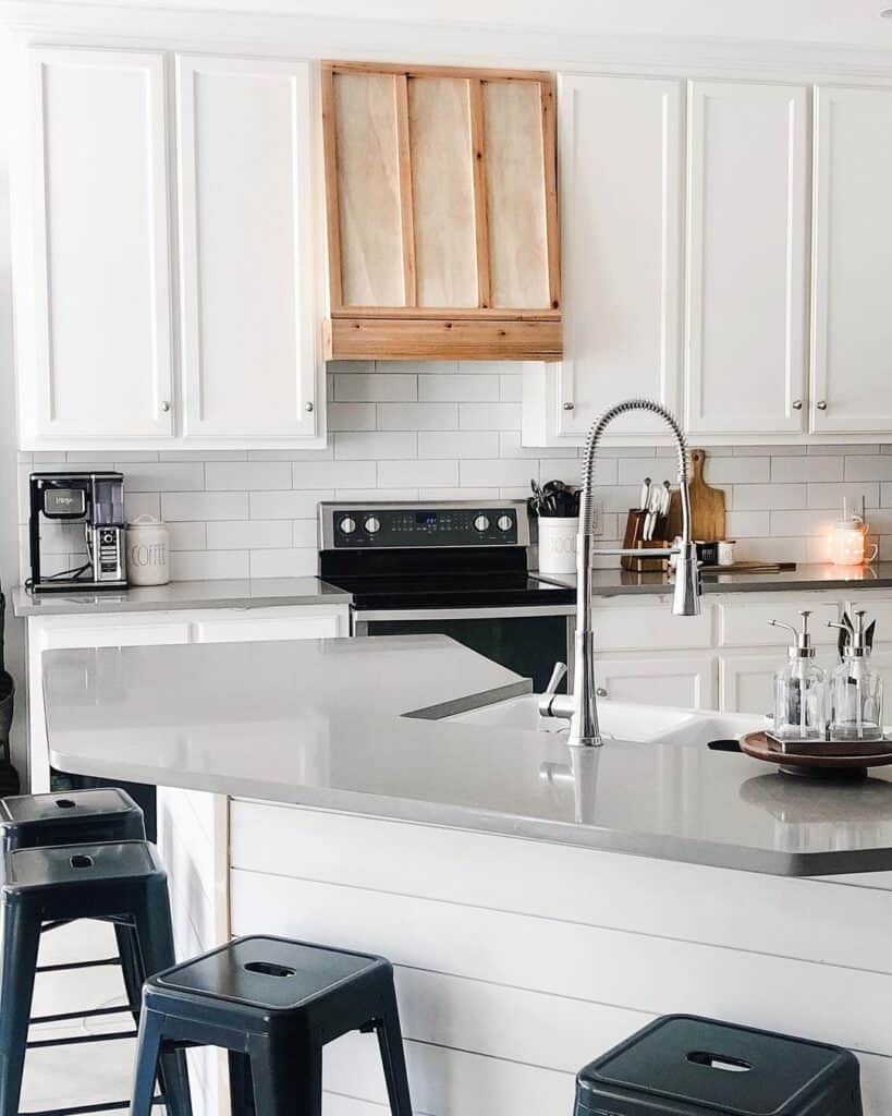 Farmhouse Kitchen Backsplash with White Cabinets