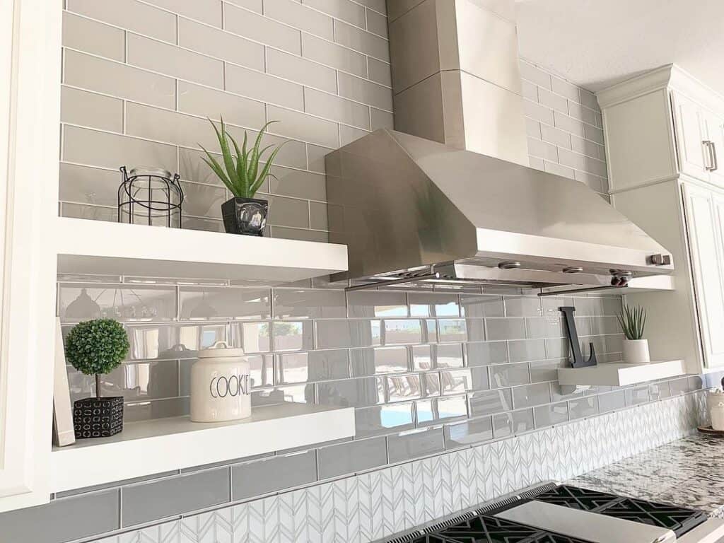 Glossy Grey Modern Kitchen Backsplash Tiles