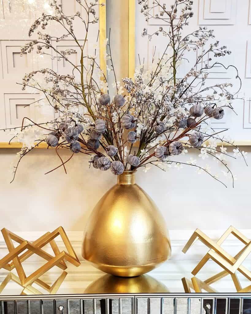Gold Decor for Living Room Console Table