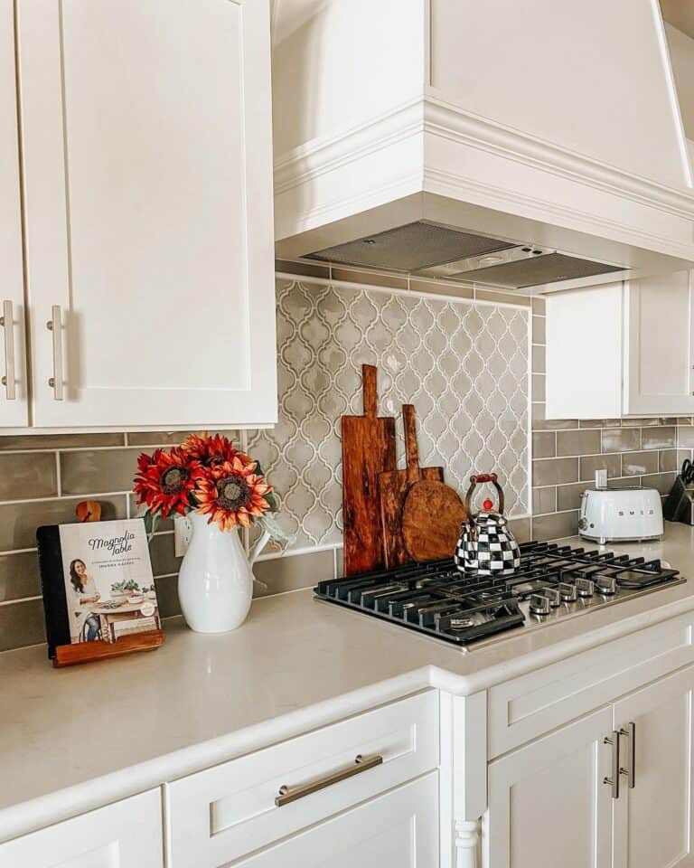 Gray Arabesque Kitchen Accent Tiles