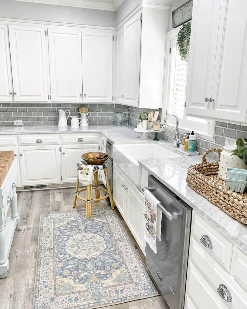 Grey Subway Tile Kitchen Backsplash