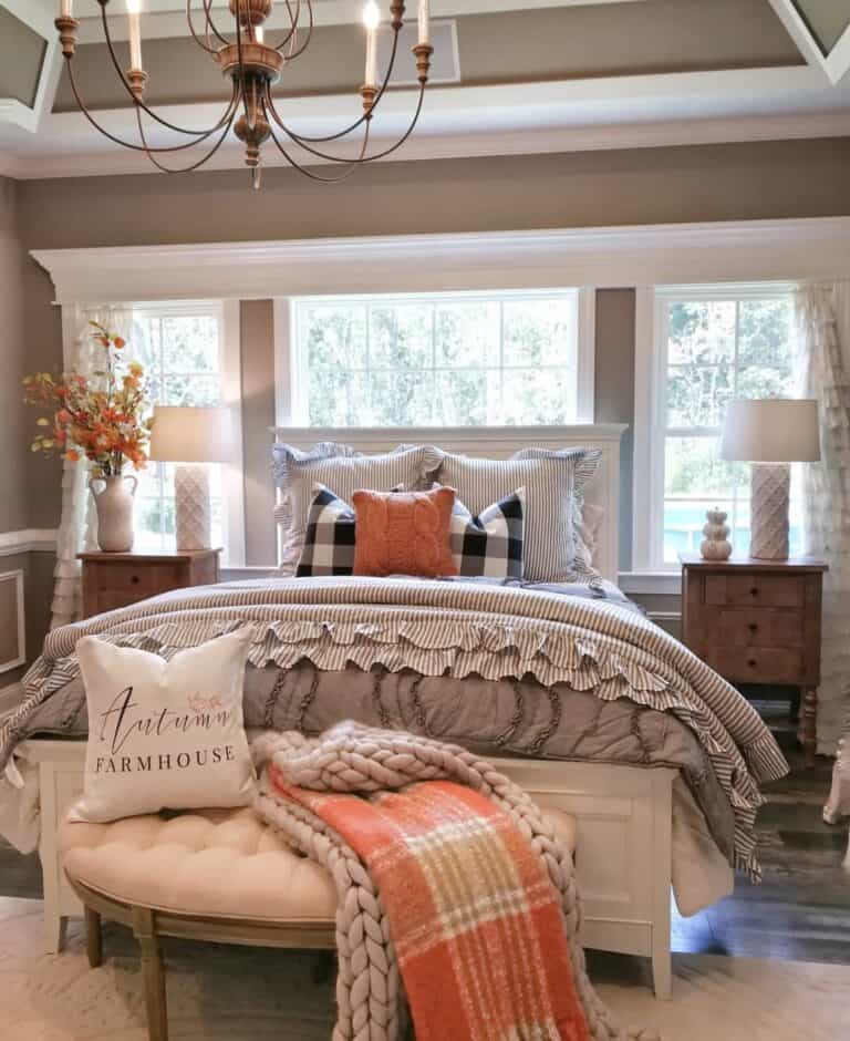 Half Moon Bench for Farmhouse Bed Frame