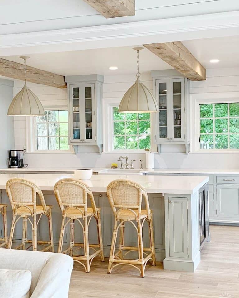 Kitchen with Shiplap as Backsplash