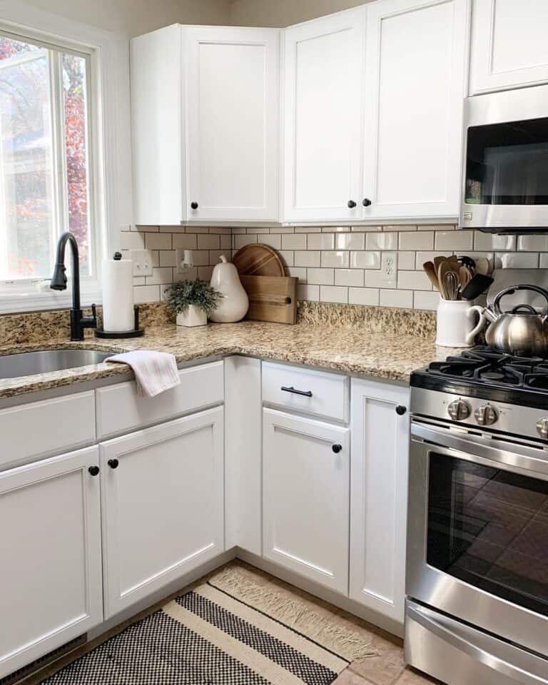 Kitchen with White Subway Tile Backsplash