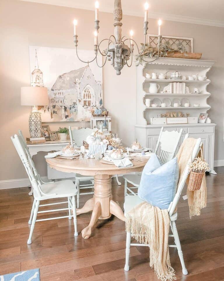 Light Wood Pedestal Dining Table