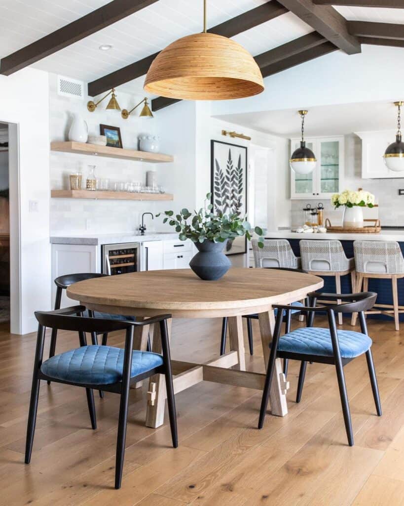 Oval Stained Wood Dining Table