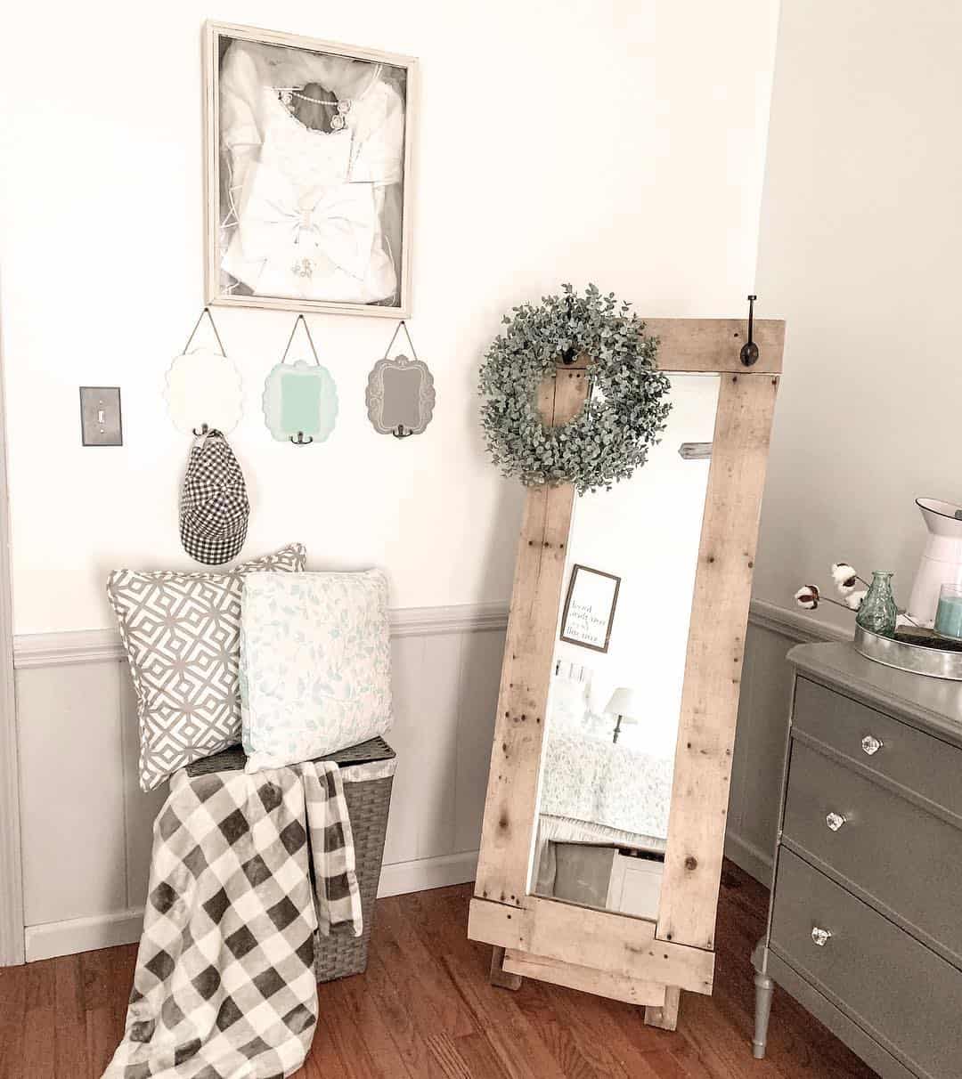 Rustic Wood Frame Stand Up Mirror for Bedroom Soul & Lane