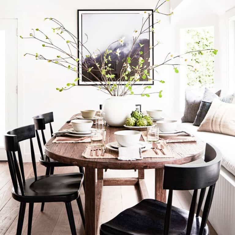 Rustic Wood Oval Table for Dining Room