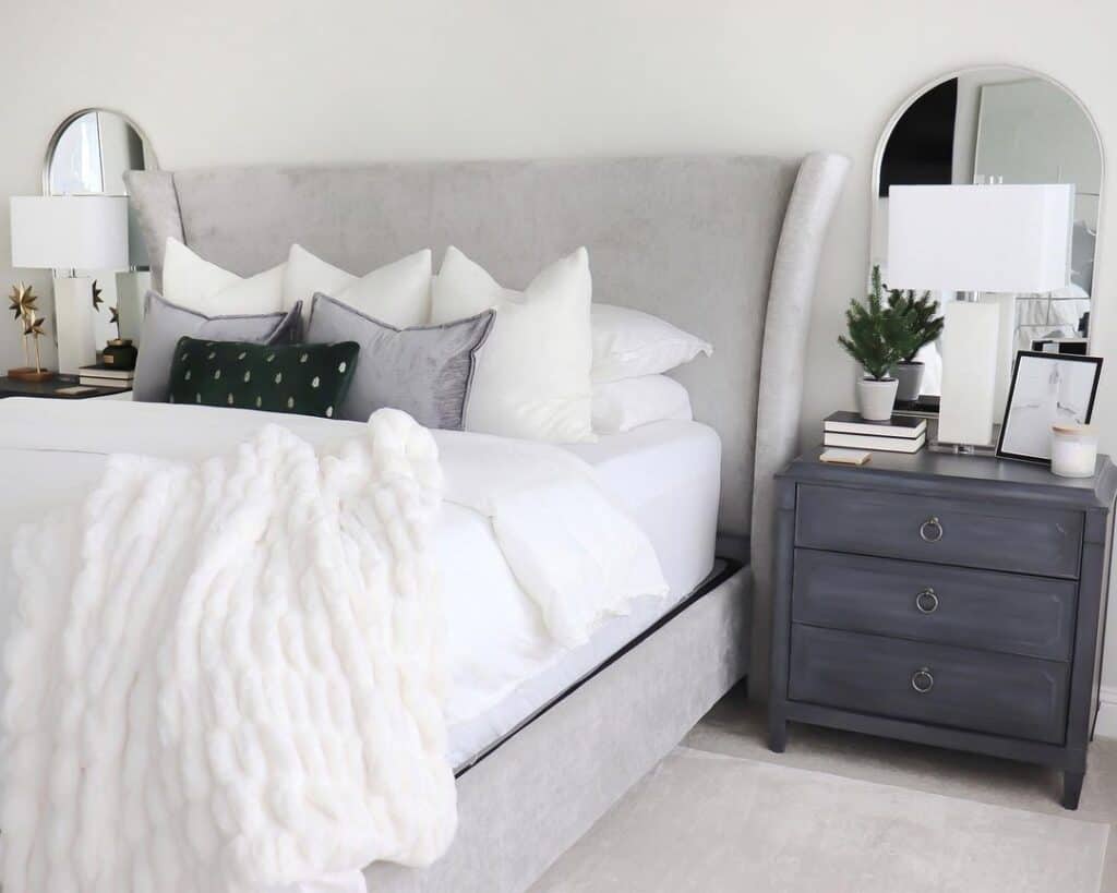 White Frame Bedroom Mirrors for Nightstands