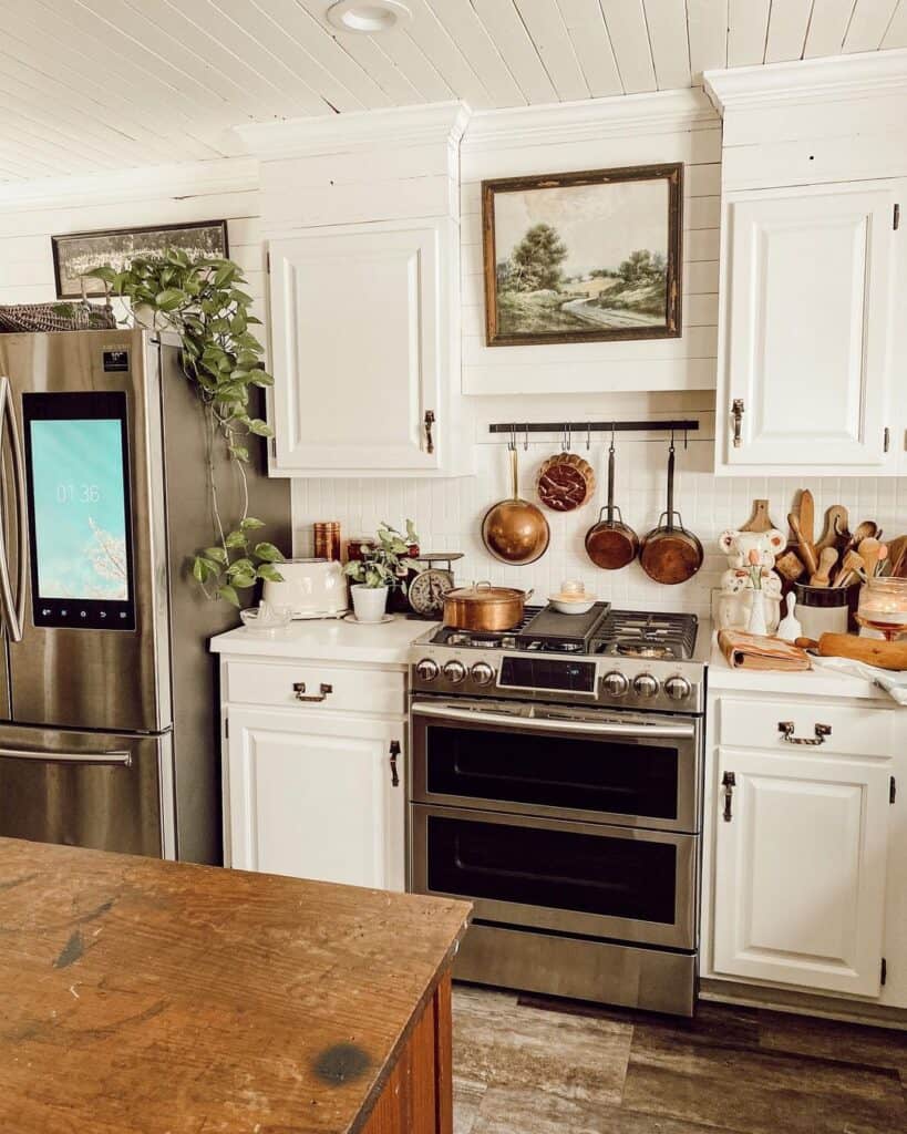 White Grid Tile Kitchen Backsplash