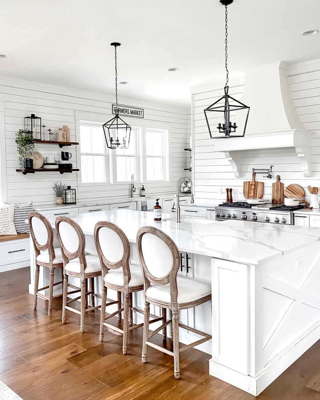 White Horizontal Shiplap Kitchen - Soul & Lane