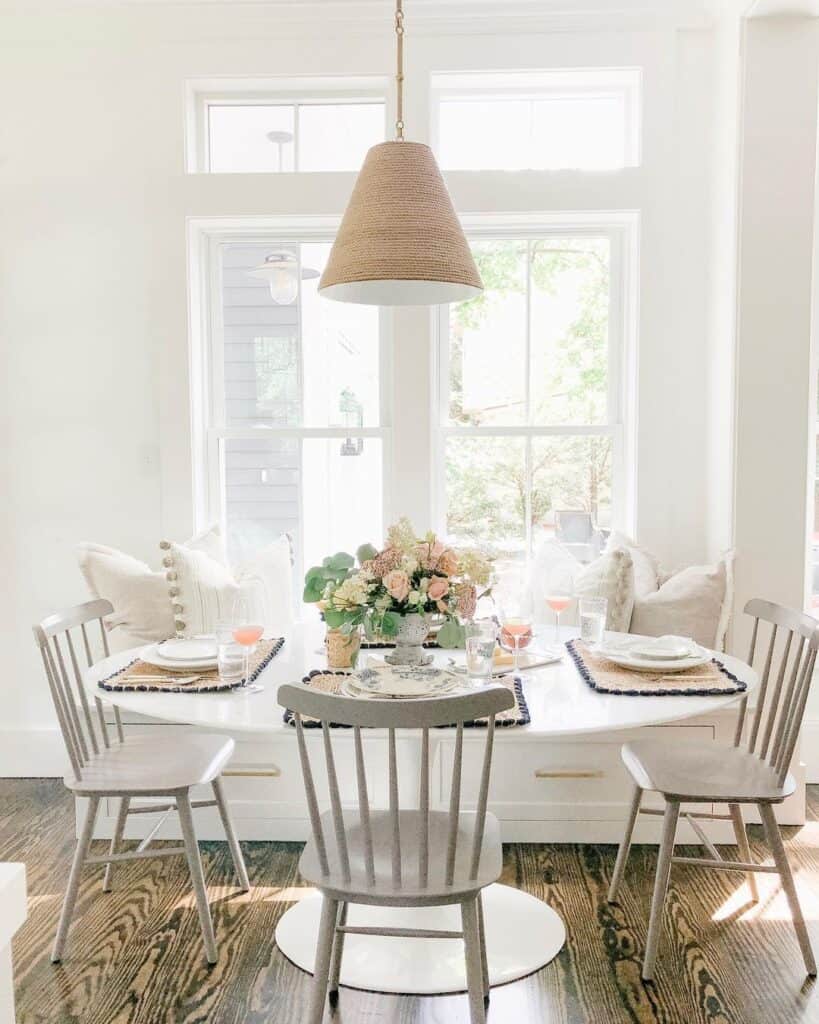 White Oval Pedestal Dining Table