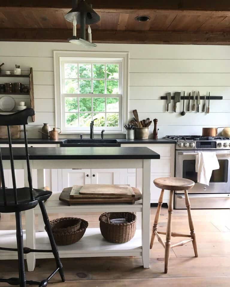 White Shiplap as Kitchen Backsplash