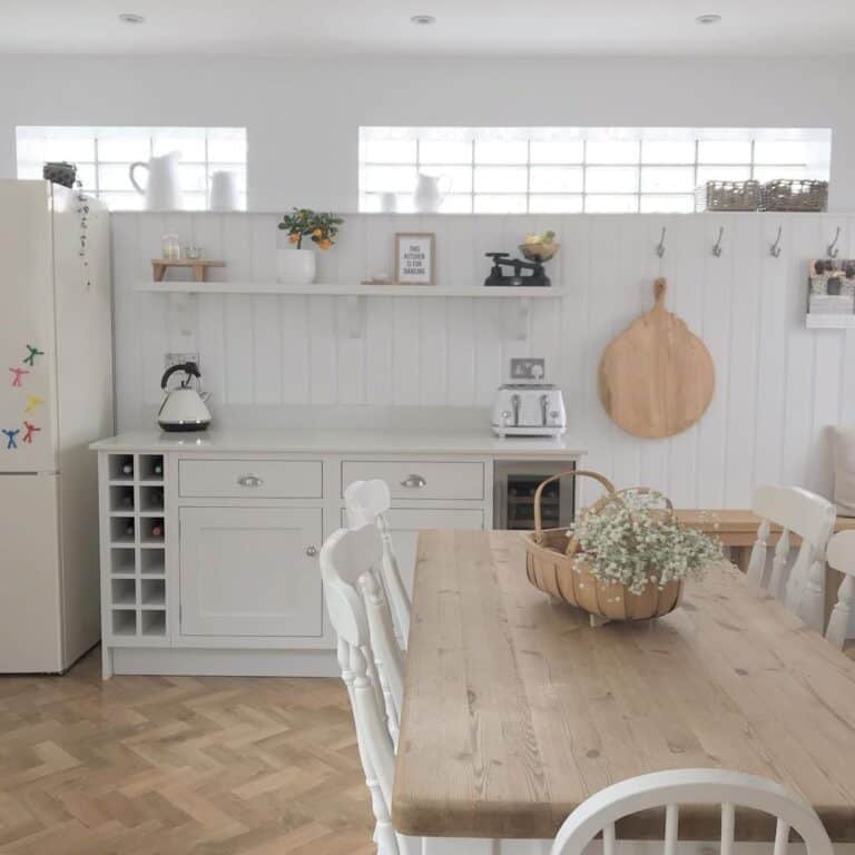 White Shiplap for Kitchen Backsplash
