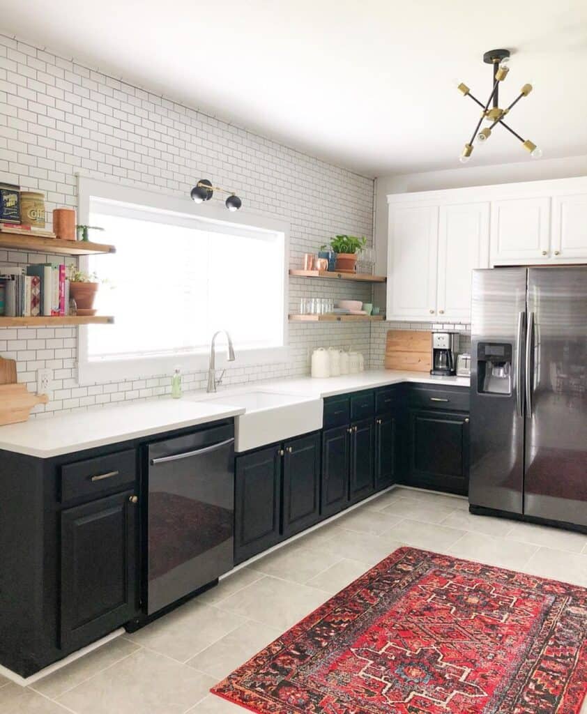 White Subway Tile Farmhouse Kitchen Backsplash