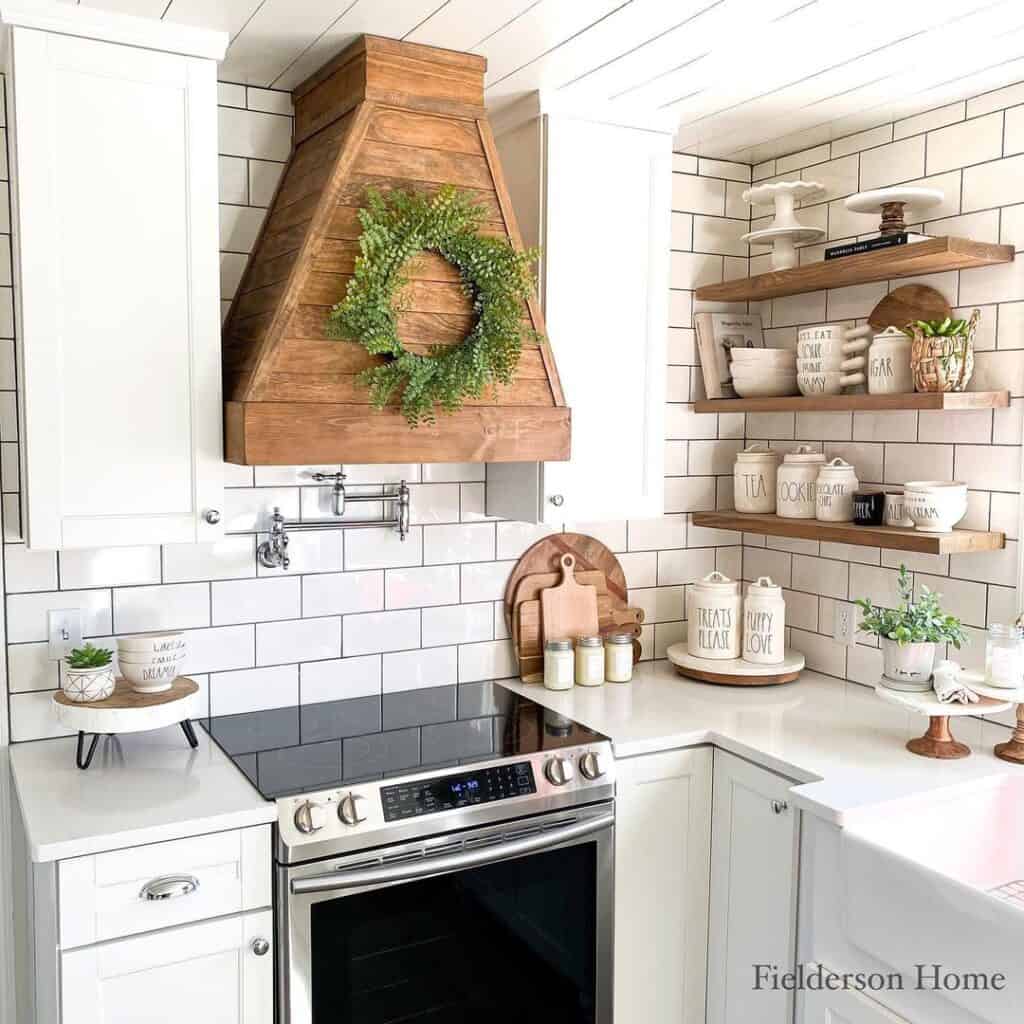 White Subway Tile Kitchen Backsplash