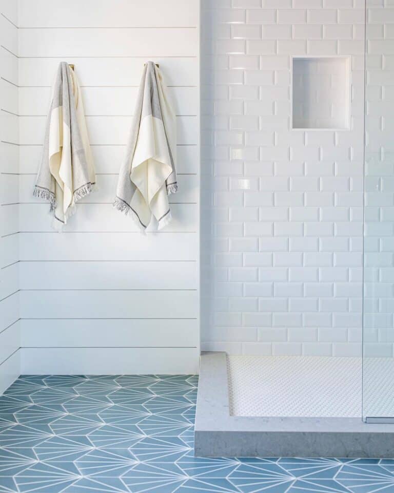 Bathroom with White Subway Tile Shower
