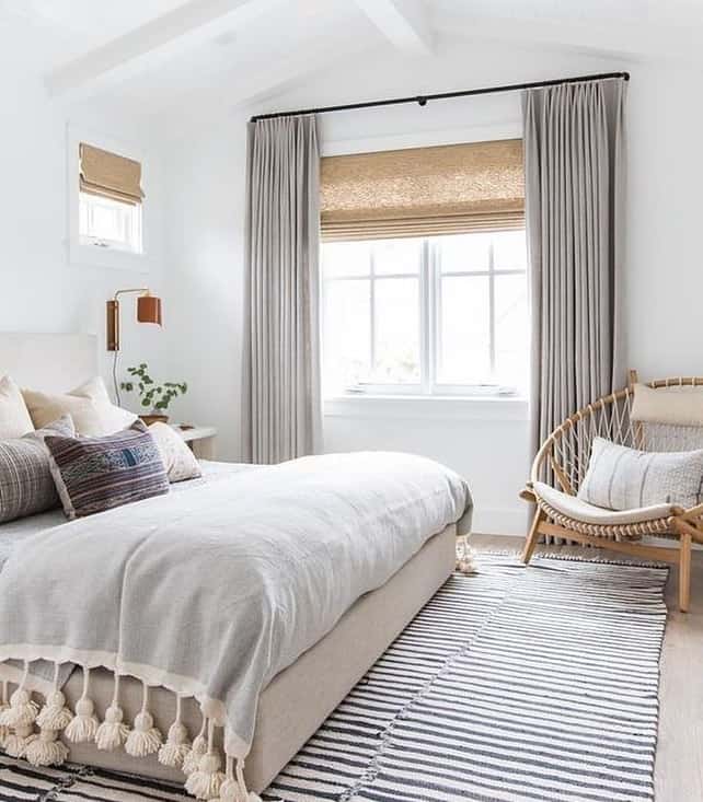 Bedroom with Woven Papasan Chair