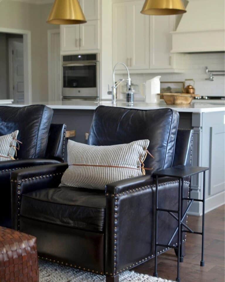 Black Leather Chairs Living Room