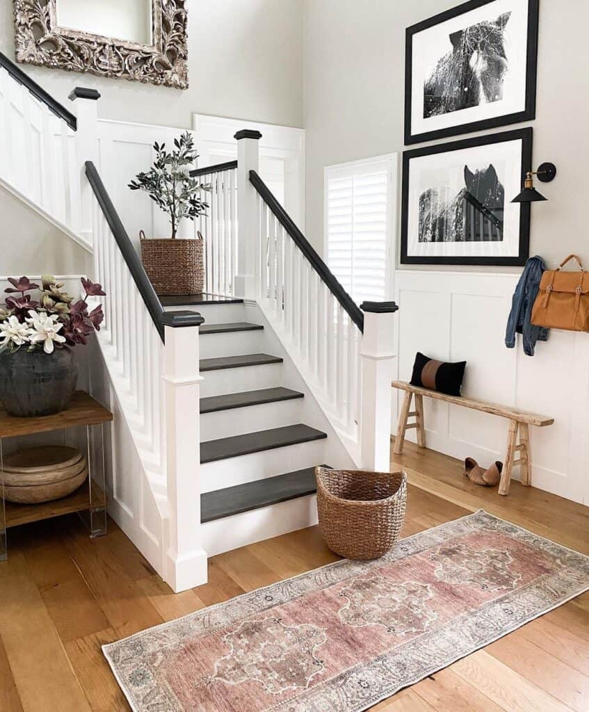 Black and White Staircase Gallery Wall
